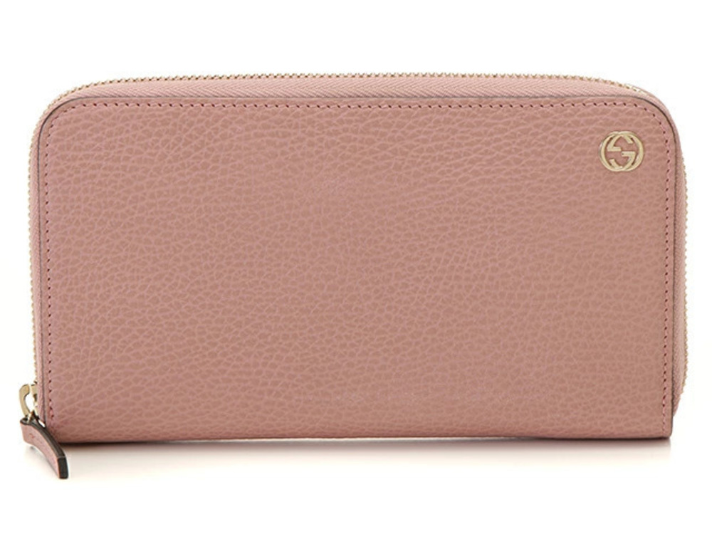 Gucci Interlocking Long Wallet Pink Calfskin